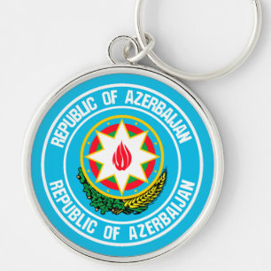 Azerbeidzjan Ronde Embleem Sleutelhanger