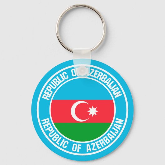 Azerbeidzjan Ronde Embleem Sleutelhanger (Voorkant)