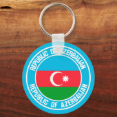 Azerbeidzjan Ronde Embleem Sleutelhanger (Voorkant)