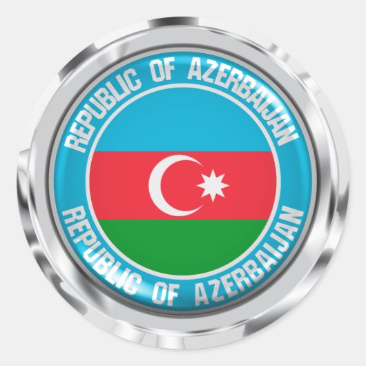 Azerbeidzjan Ronde Embleem Sticker (Voorkant)