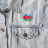 Azerbeidzjan Ronde pictogramvlag Button 3,2 Cm (In situ)