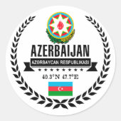 Azerbeidzjan Ronde Sticker (Voorkant)