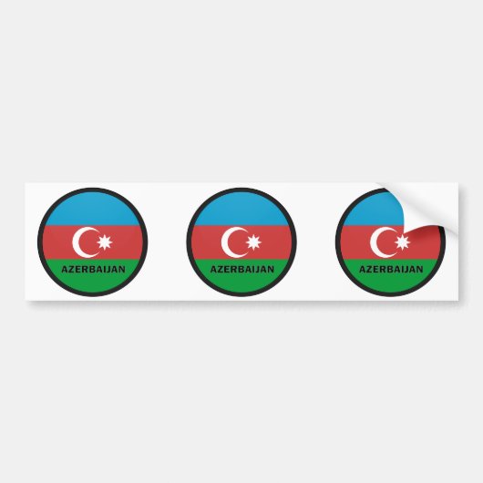 Azerbeidzjan Roundel-kwaliteitsvlag Bumpersticker (Voorkant)