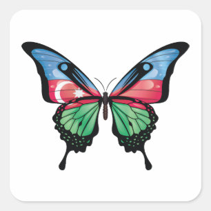 Azerbeidzjan Swallowtail Vlinder Vlag Sticker