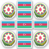 Azerbeidzjan van nationale symbolen/wapenschild en sticker (Voorkant)