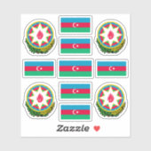 Azerbeidzjan van nationale symbolen/wapenschild en sticker (Vel)