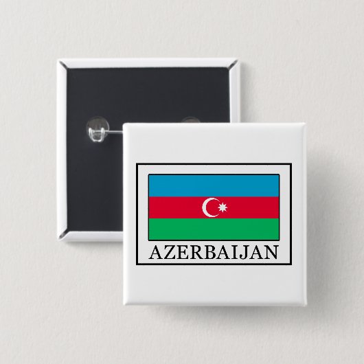 Azerbeidzjan Vierkante Button 5,1 Cm (Voorkant /achterkant)