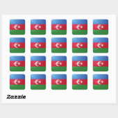 Azerbeidzjan vierkante glanzende vlag sticker (Vel)