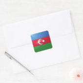 Azerbeidzjan vierkante glanzende vlag sticker (Envelop)