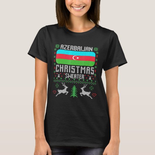 Azerbeidzjan Vlag Azerbeidzjaanse kerstkeuker T-shirt (Voorkant)
