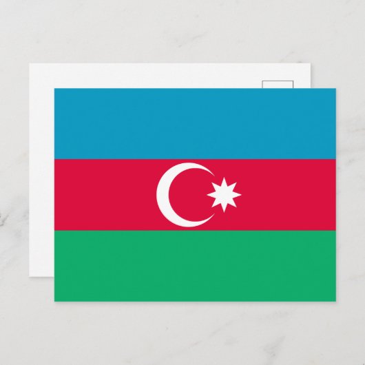 Azerbeidzjan Vlag Briefkaart (Voorkant / Achterkant)