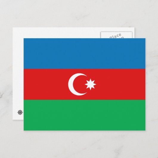 Azerbeidzjan Vlag Briefkaart (Voorkant / Achterkant)