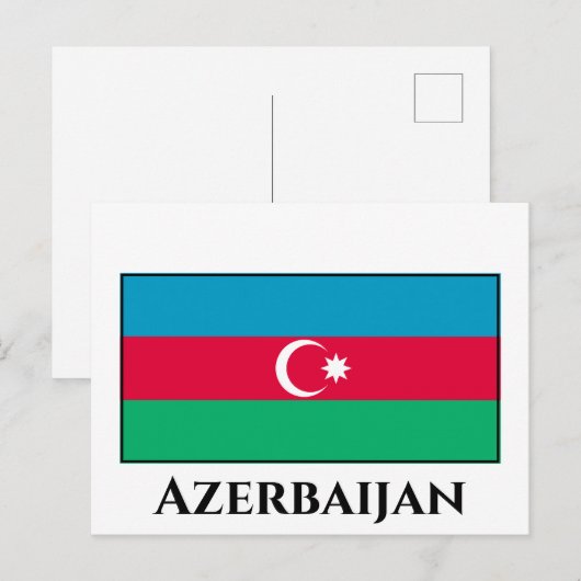 Azerbeidzjan vlag briefkaart (Voorkant / Achterkant)