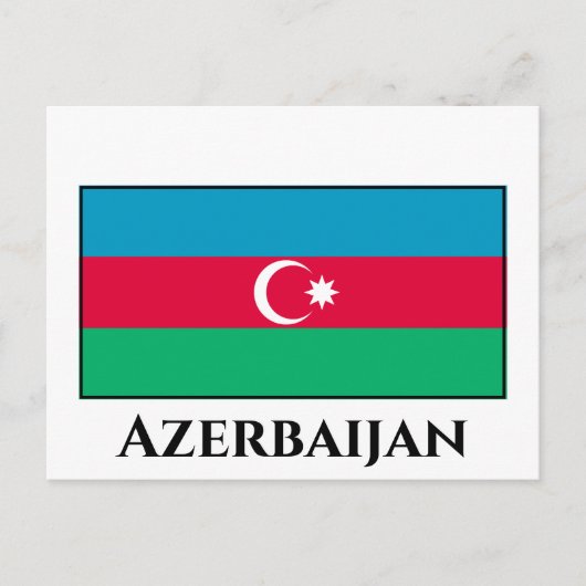 Azerbeidzjan vlag briefkaart (Voorkant)