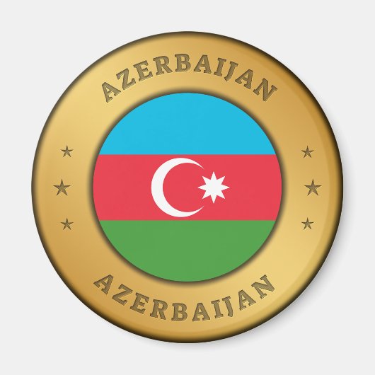 Azerbeidzjan Vlag Button Magneet (Voorkant)