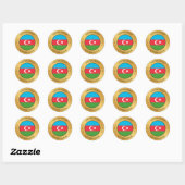 Azerbeidzjan Vlag Button Ronde Sticker (Vel)