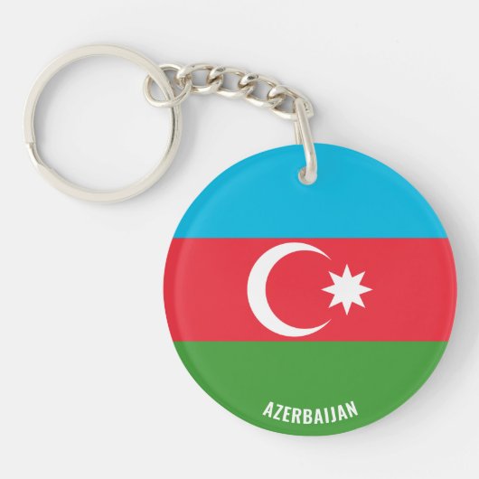 Azerbeidzjan Vlag Charmant Patriottisch Sleutelhanger (Voorkant)
