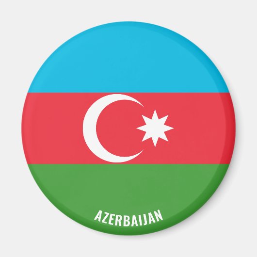 Azerbeidzjan Vlag Charming Patriottic Magneet (Voorkant)