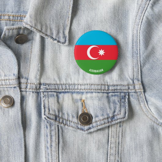 Azerbeidzjan Vlag Charming Patriottic Ronde Button 5,7 Cm (In situ)