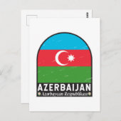 Azerbeidzjan vlag Embleem Onderdruk Vintage Briefkaart (Voorkant / Achterkant)