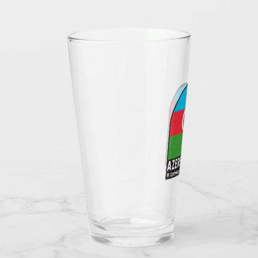 Azerbeidzjan vlag Embleem Onderdruk Vintage Glas (Rechts)