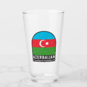 Azerbeidzjan vlag Embleem Onderdruk Vintage Glas (Voorkant)