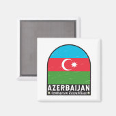 Azerbeidzjan vlag Embleem Onderdruk Vintage Magneet (Voorkant / Achterkant)