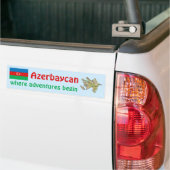 Azerbeidzjan Vlag en Kaart Bumpersticker (Op Truck)