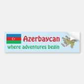 Azerbeidzjan Vlag en Kaart Bumpersticker (Voorkant)