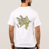 Azerbeidzjan vlag en kaart T-shirt (Achterkant)