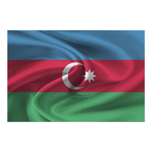 Azerbeidzjan vlag foto afdruk (Voorkant)