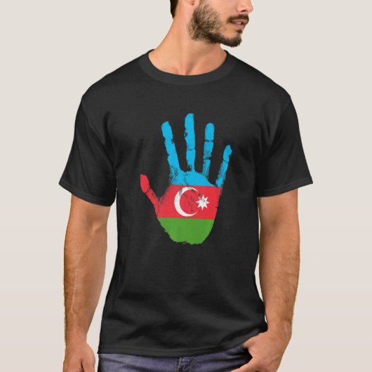 Azerbeidzjan Vlag  Hand Bakoe Azerbeidzjan T-shirt (Voorkant)