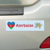 Azerbeidzjan Vlag Hart + Landkaart Bumpersticker (Op auto)