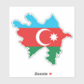 Azerbeidzjan vlag in de landkaart sticker (Vel)