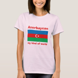 Azerbeidzjan Vlag + Kaart + Tekst T-shirt