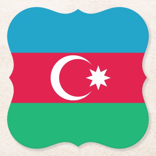 Azerbeidzjan vlag kartonnen onderzetters (Voorkant)