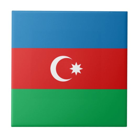 Azerbeidzjan Vlag keramische tegels Tegeltje (Voorkant)