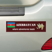 Azerbeidzjan Vlag + Landkaart Bumpersticker (Op auto)