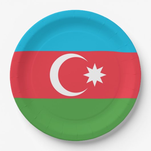 Azerbeidzjan vlag papieren bordje (Voorkant)