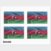Azerbeidzjan vlag rechthoekige sticker (Vel)