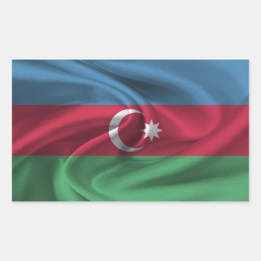 Azerbeidzjan vlag rechthoekige sticker (Voorkant)