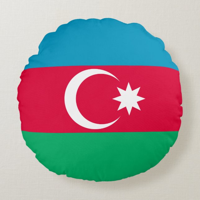 Azerbeidzjan vlag rond kussen (Voorkant)