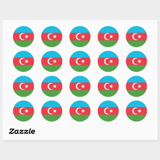 Azerbeidzjan vlag ronde sticker (Vel)