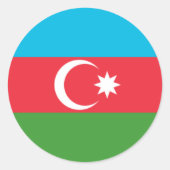 Azerbeidzjan vlag ronde sticker (Voorkant)