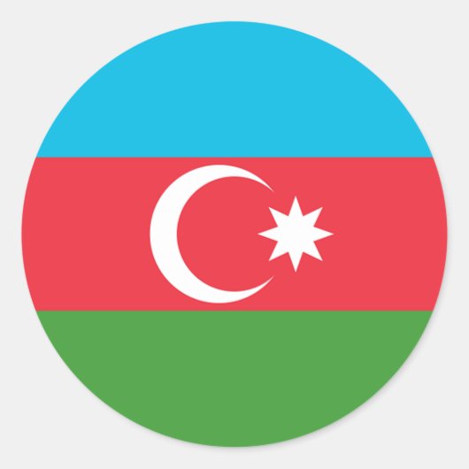 Azerbeidzjan vlag ronde sticker (Voorkant)