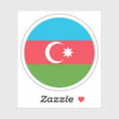 Azerbeidzjan Vlag Ronde Sticker (Vel)