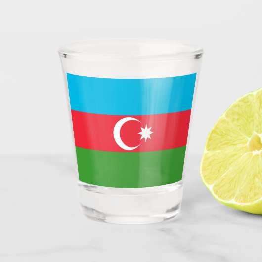 Azerbeidzjan vlag shot glas (Voorkant)