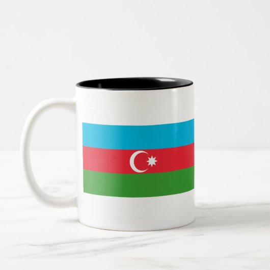 Azerbeidzjan vlag tweekleurige koffiemok (Links)