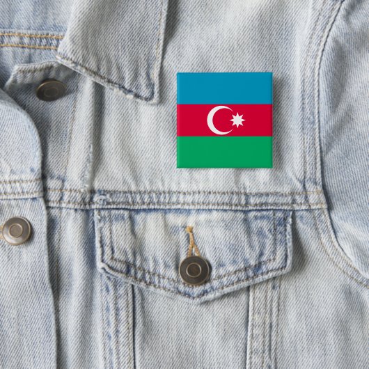 Azerbeidzjan vlag vierkante button 5,1 cm (In situ)