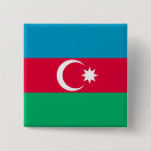 Azerbeidzjan vlag vierkante button 5,1 cm (Voorkant)
